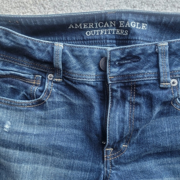 American Eagle Women's Blue Kick Boot Stretch Jeans Size 8 L - Picture 4 of 8